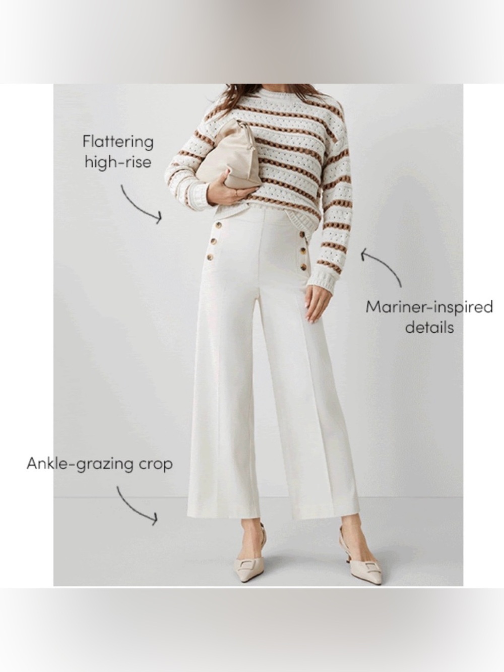 Ann Taylor Sailor Cropped Wide Leg Pants